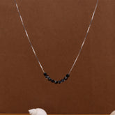 Sterling Silver-Plated Artificial Stones and Beads pendant necklace